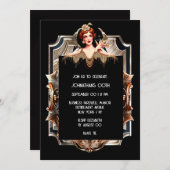 Gatsby Flapper meisje art deco metallic look party Kaart (Voorkant / Achterkant)