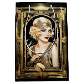 Gatsby flapper meisje blond haar 1920's party medium cadeauzakje (Voorkant)