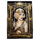 Gatsby flapper meisje blond haar 1920's party medium cadeauzakje (Achterkant)