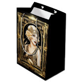 Gatsby flapper meisje blond haar 1920's party medium cadeauzakje (Achterkant Gekanteld)