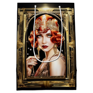 Gatsby flapper meisje redhead 1920's party medium cadeauzakje