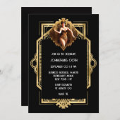 Gatsby Flapper meisje zwart goud 1920's thema fees Kaart (Voorkant / Achterkant)