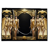 Gatsby flapper meisjes goud zwart thema evenement groot cadeauzakje (Achterkant)