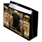 Gatsby flapper meisjes goud zwart thema evenement groot cadeauzakje (Voorkant Gekanteld)