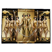 Gatsby flapper meisjes goud zwart thema evenement groot cadeauzakje (Achterkant)