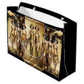 Gatsby flapper meisjes goud zwart thema evenement groot cadeauzakje (Achterkant Gekanteld)