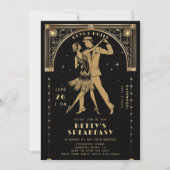 Gatsby Flapper Speakeasy Roaring 20s Deco Verjaard Kaart (Voorkant)