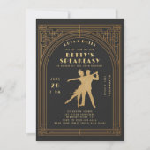 Gatsby Flapper Speakeasy Roaring 20s Gouden Verjaa Kaart (Voorkant)