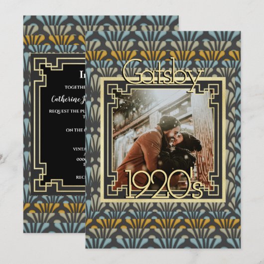 Gatsby foto Art Deco chic uit 1920 Kaart (Voorkant / Achterkant)