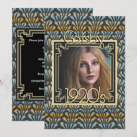 Gatsby foto Art Deco chic uit 1920 Kaart (Voorkant / Achterkant)