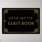 Gatsby geïnspireerd trouwbord Guest Book Poster (Voorkant)