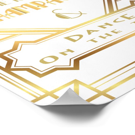 Gatsby geïnspireerde Tijd om Champagne Poster te d (Hoek)