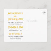 Gatsby Gewoon Getrouwd Goud Zwart Art Deco Bruilof Aankondigingskaart (Achterkant)