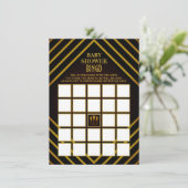 Gatsby Gold 2020 Baby shower Bingo Kaart (Staand voorkant)