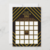Gatsby Gold 2020 Baby shower Bingo Kaart (Voorkant)