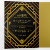 Gatsby Gold 2020 Baby shower Suite Drieluik Uitnodiging (Binnenzijde eerst)