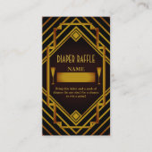 Gatsby Gold 2020's Baby shower Luier Raffle Informatiekaartje (Voorkant)