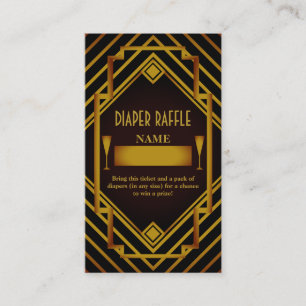 Gatsby Gold 2020's Baby shower, luieraffle Informatiekaartje