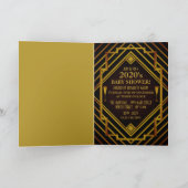 Gatsby Gold 2020's Baby shower Uitnodiging (Binnen)