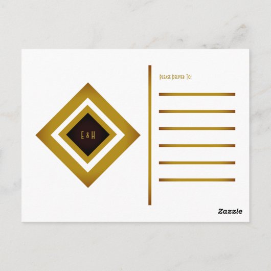 Gatsby Gold 2020's Bruiloft Dank U Briefkaart (Achterkant)