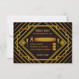 Gatsby Gold 2020's bruiloft RSVP