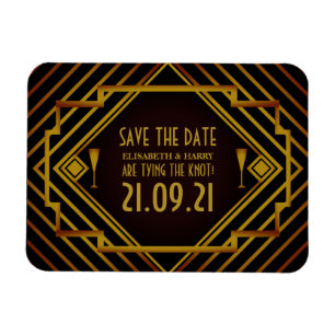 Gatsby Gold 2020's huwelijk bewaart de datum Magneet