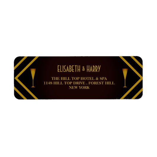 Gatsby Gold 2020's huwelijk Etiket (Voorkant)