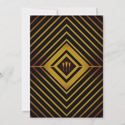 Gatsby Gold 2020's huwelijk Kaart (Achterkant)