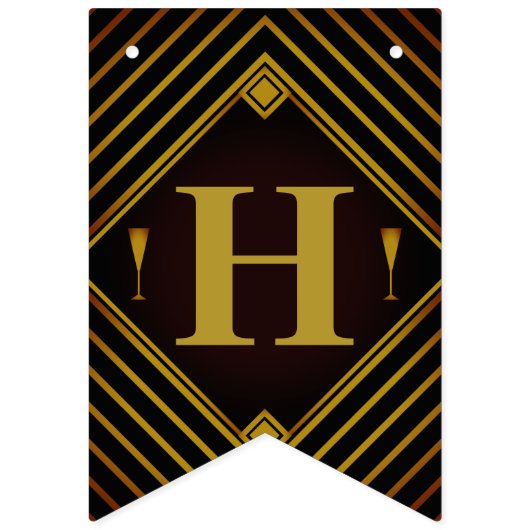 Gatsby Gold 2020's huwelijk Vlaggetjes (Tweede vlag)