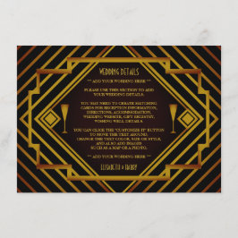 Gatsby Gold 2020's Trouwdetail Informatiekaartje