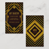 Gatsby Gold 2020's Wedding Gift Registry Informatiekaartje (Voorkant / Achterkant)