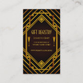 Gatsby Gold 2020's Wedding Gift Registry Informatiekaartje (Voorkant)