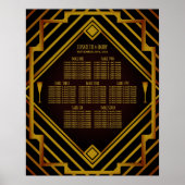 Gatsby Gold 2020's Wedding Seating Chart Poster (Voorkant)