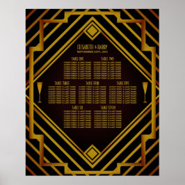 Gatsby Gold 2020's Wedding Seating Chart Poster