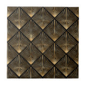 Gatsby Gold Art Deco Fan Pattern ID1188 Tegeltje (Voorkant)