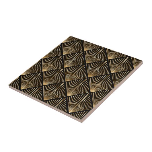 Gatsby Gold Art Deco Fan Pattern ID1188 Tegeltje (Zijkant)