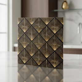 Gatsby Gold Art Deco Fan Pattern ID1188 Tegeltje