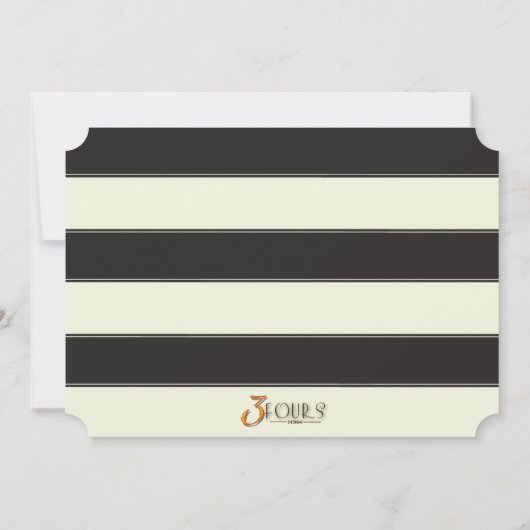 Gatsby Gold Black Glitter verjaardagsuitnodigingen Kaart (Achterkant)