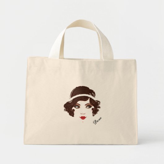 Gatsby Gold Girl Vrijgezellenfeest Birthday Party Mini Tote Bag (Voorkant)