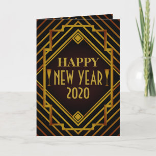 Gatsby Gold Nieuwjaarsgroet 1920 Kaart