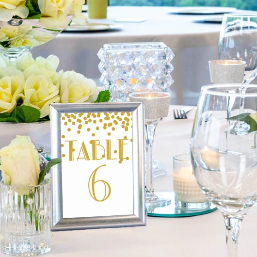 Gatsby Gold Polka Dot Reception Glitz Party Kaart