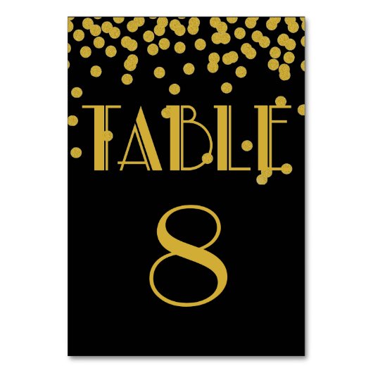 Gatsby Gold Polka Dot Reception Glitz Party Kaart (Achterkant)