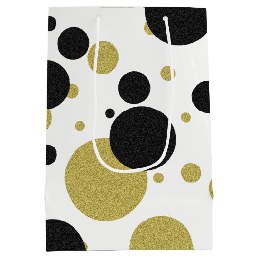 Gatsby Gold Sparkle & Shimmer Polka-Dot Party Bag Medium Cadeauzakje (Achterkant)