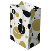 Gatsby Gold Sparkle & Shimmer Polka-Dot Party Bag Medium Cadeauzakje (Achterkant Gekanteld)