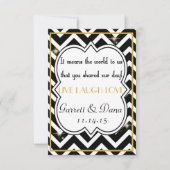 Gatsby Gold Wedding Suite Bedankt Party Table Kaart (Voorkant)