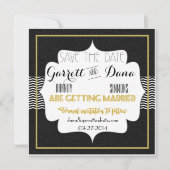 Gatsby Gold Wedding Suite Bruidsfeest Save The Date (Voorkant)
