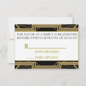 Gatsby Gold Wedding Suite ceremonie RSVP Party (Voorkant)
