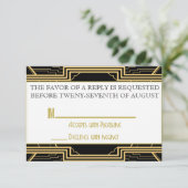 Gatsby Gold Wedding Suite ceremonie RSVP Party (Staand voorkant)