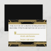 Gatsby Gold Wedding Suite ceremonie RSVP Party (Voorkant / Achterkant)
