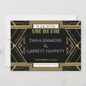 Gatsby Gold Wedding Suite Ceremony Party Save The Date (Voorkant)